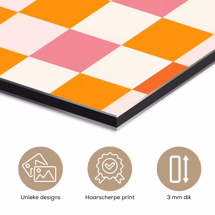 Vierkant - Patroon - Oranje aluminium wit klein 46 -closeup_NL