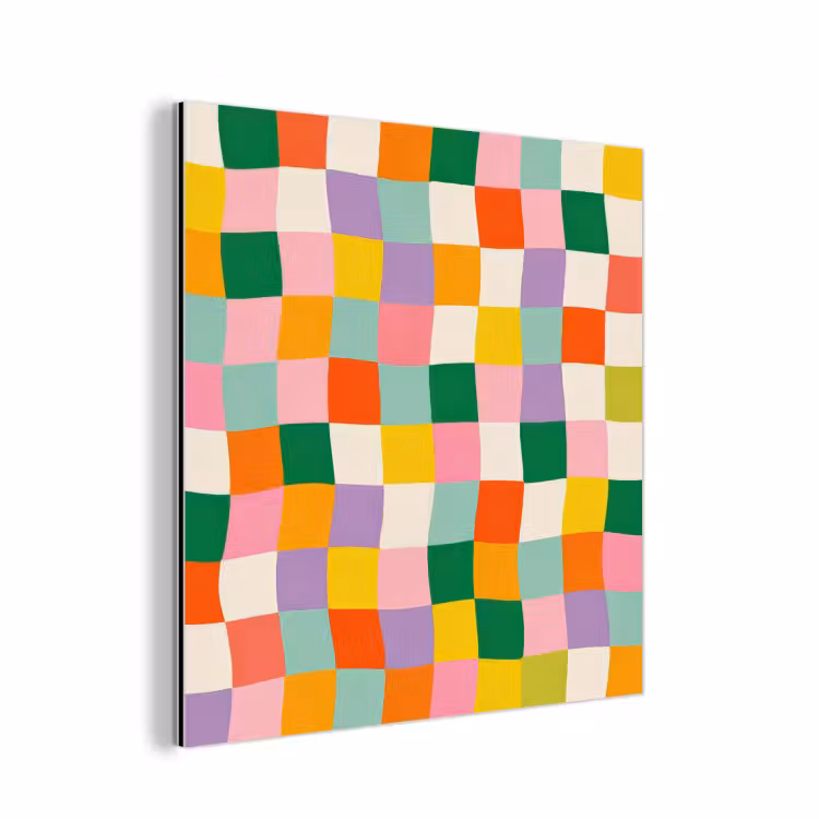 Vierkanten - Kleurrijk - Golvend aluminium wit klein -3d