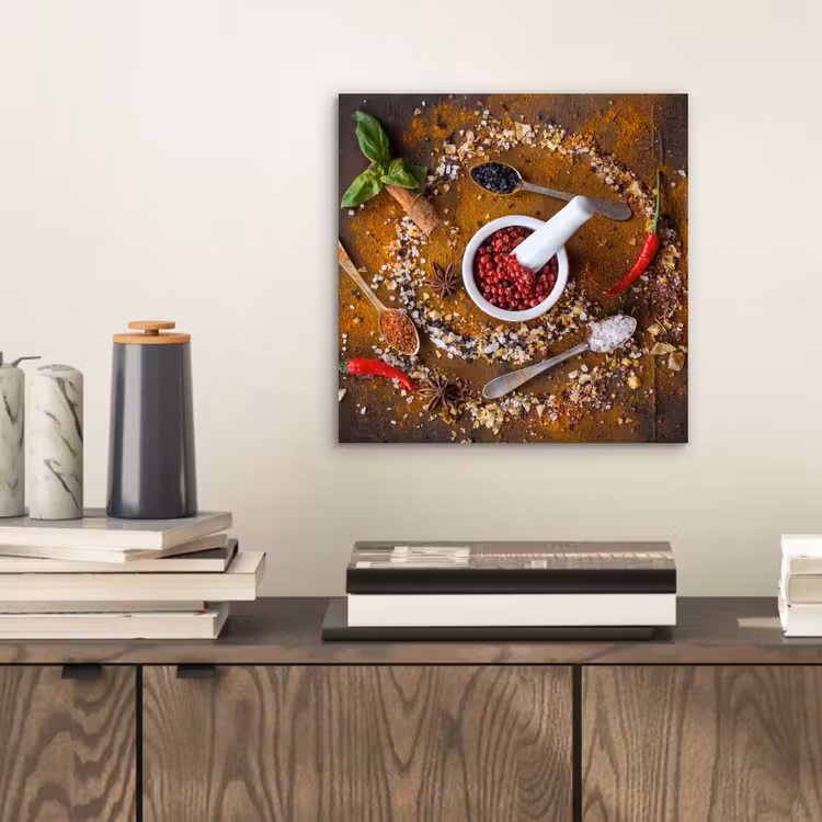 Vijzel - Kruiden - Lepels - Specerijen - Bruin - Peper aluminium wit klein -sfeer1