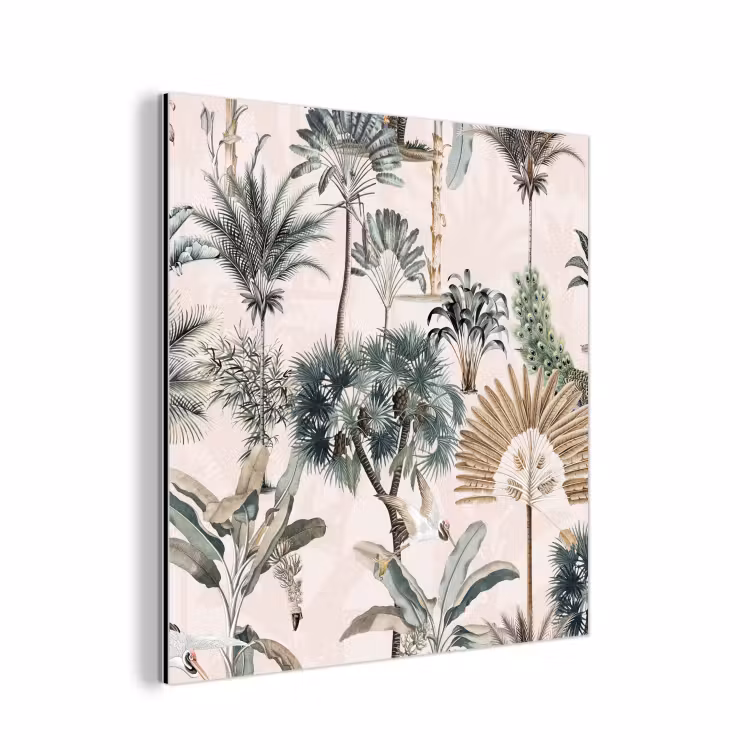 Inductie afdekplaat - Vintage - Jungle - Dieren - Natuur - Inductie beschermer aluminium wit klein -3d