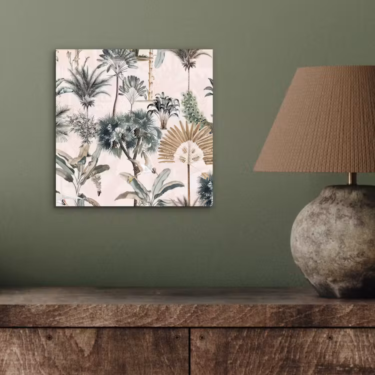Inductie afdekplaat - Vintage - Jungle - Dieren - Natuur - Inductie beschermer aluminium wit klein -sfeer2