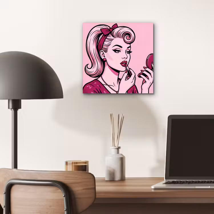 Vintage - Vrouw - Roze aluminium wit klein -sfeer5