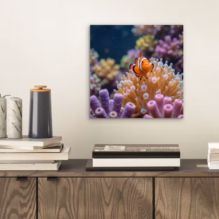 Vis - Koraal - Onderwater - Oranje - Dieren aluminium wit klein -sfeer1