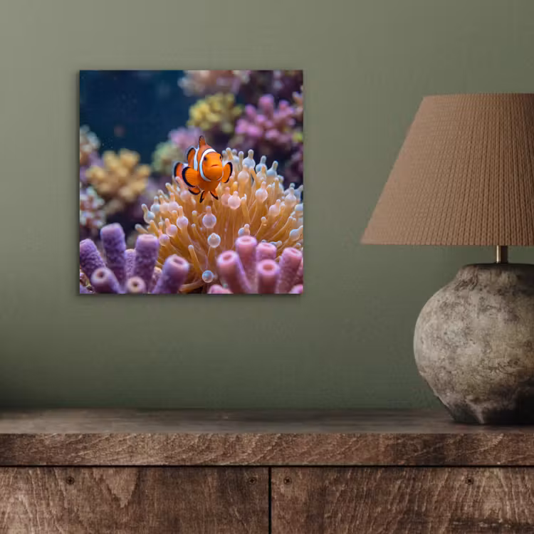 Vis - Koraal - Onderwater - Oranje - Dieren aluminium wit klein -sfeer2