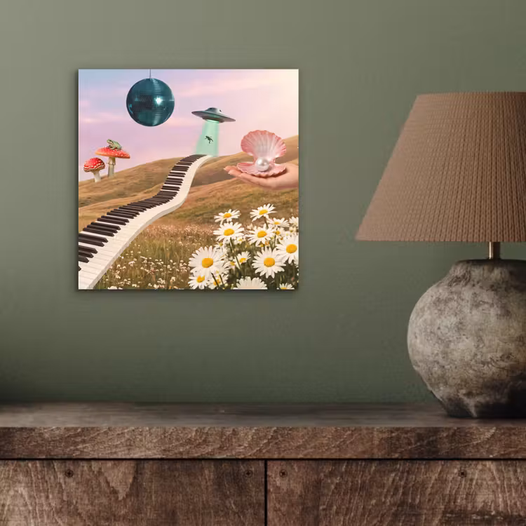 Aluminium schilderij - Vis - Natuur - Abstract - Vis - Natuur - Abstract aluminium wit klein