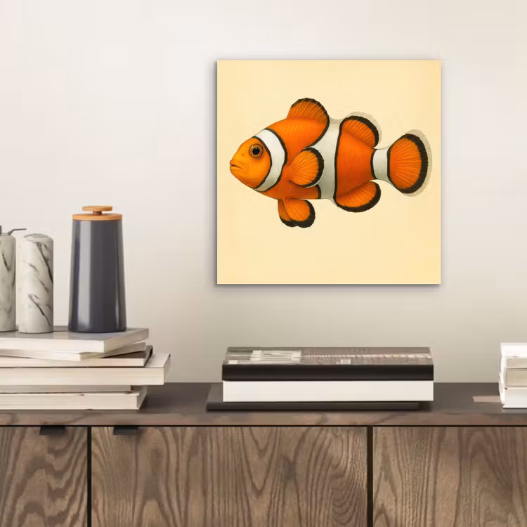 Vis - Oranje - Strepen aluminium wit klein -sfeer1