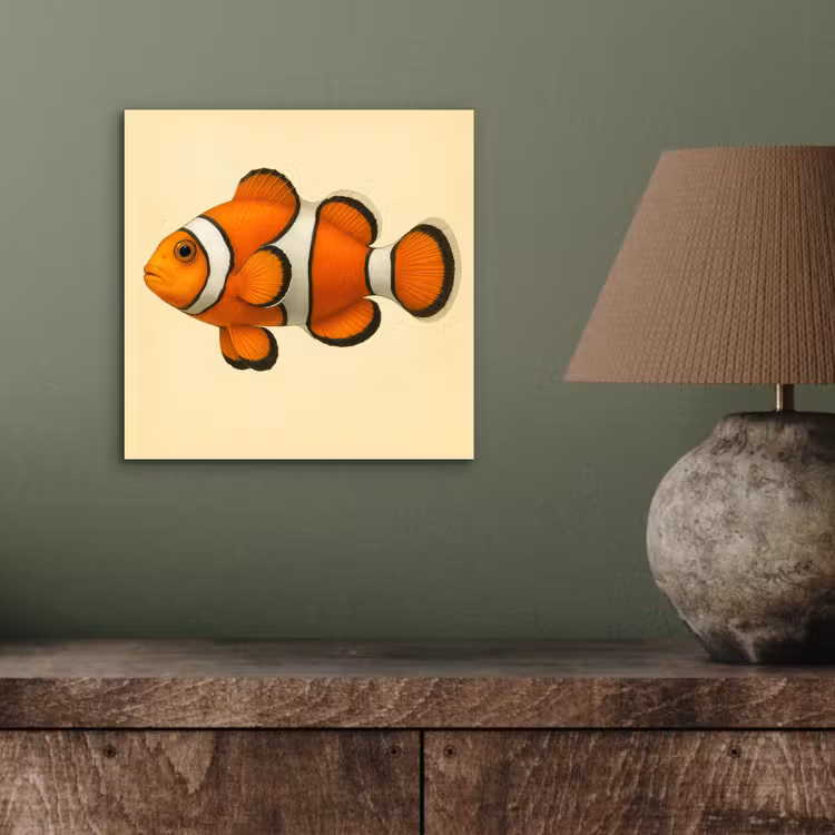 Vis - Oranje - Strepen aluminium wit klein -sfeer2