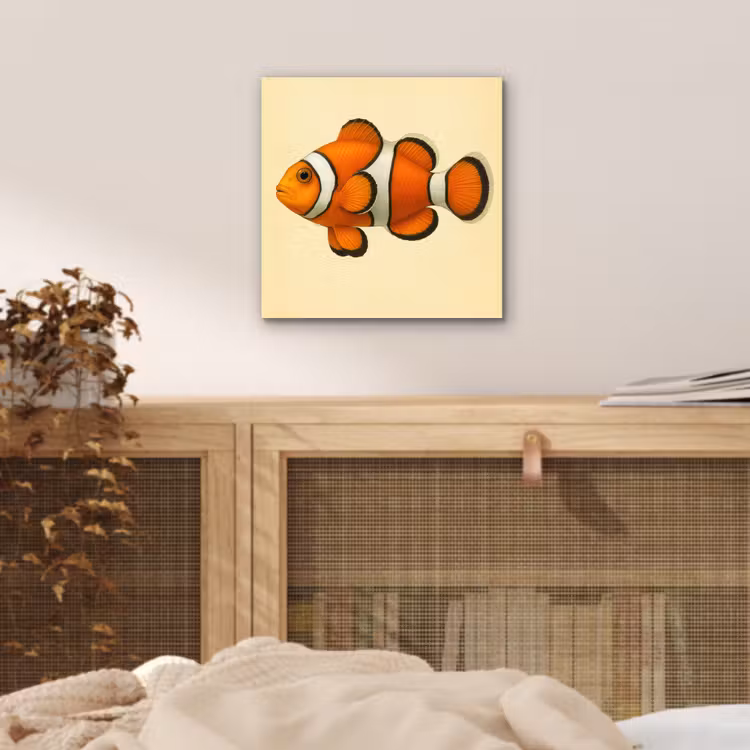 Vis - Oranje - Strepen aluminium wit klein -sfeer3