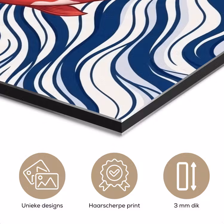 Vis - Water - Natuur - Illustratie - Rood aluminium wit klein -closeup_NL