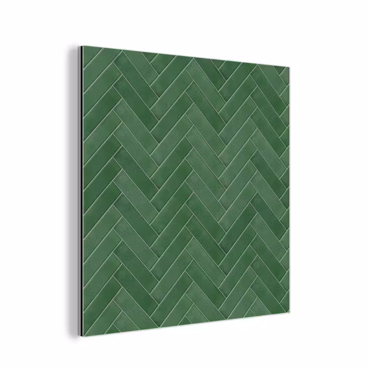 Visgraat - Wandtegel - Bosgroen aluminium wit klein 46 -3d