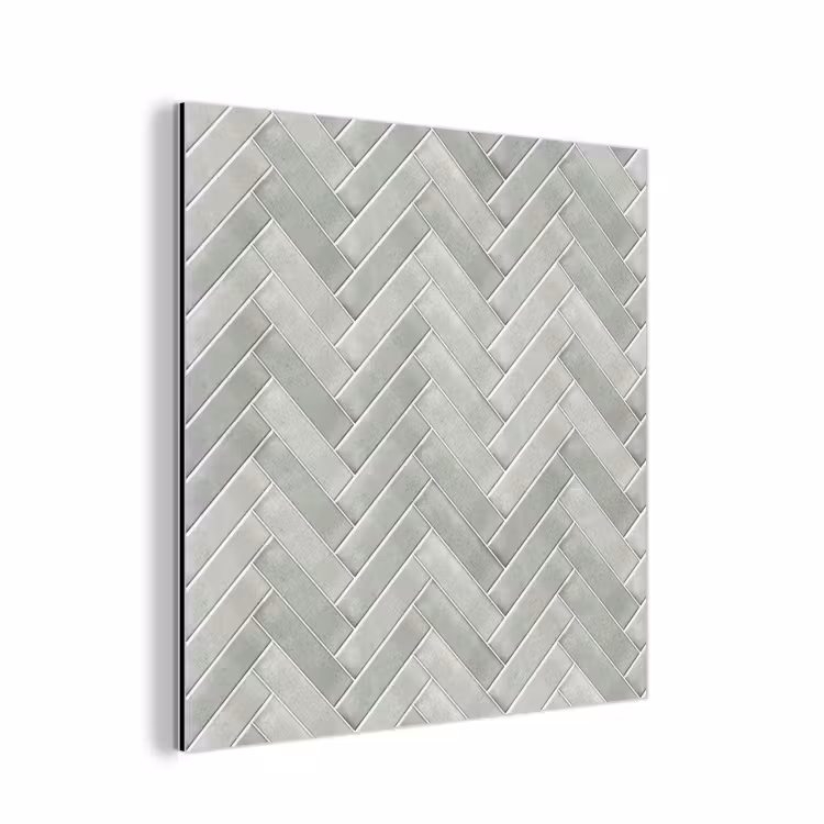 Visgraat - Wandtegel - Grijs aluminium wit klein 46 -3d