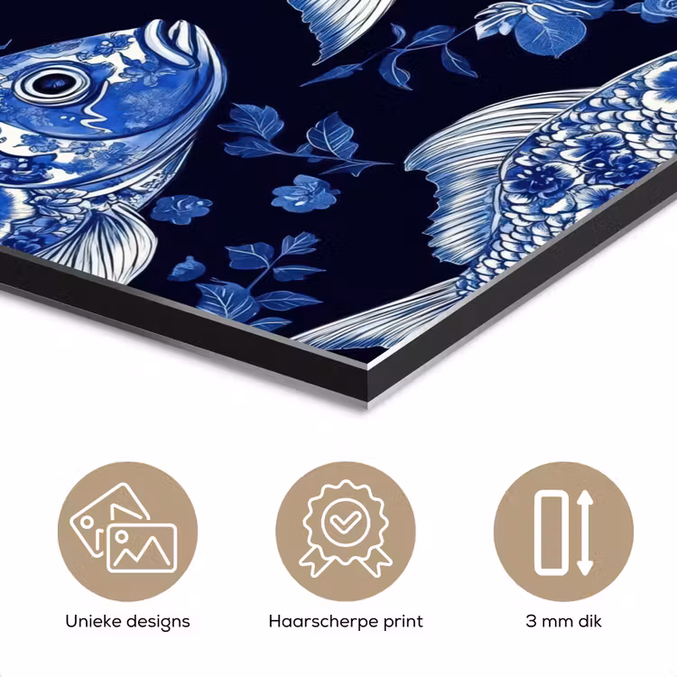 Vissen - Bloemen - Blauw aluminium wit klein 46 -closeup_NL