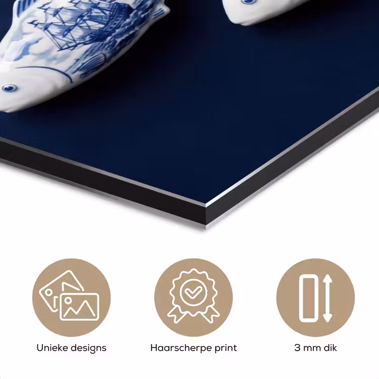 Vissen - Delfts - Blauw - Keramiek aluminium wit klein -closeup_NL