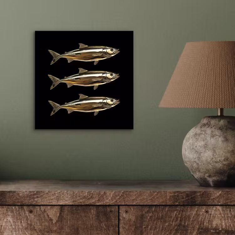 Vissen - Goud - Zwart aluminium wit klein -sfeer2