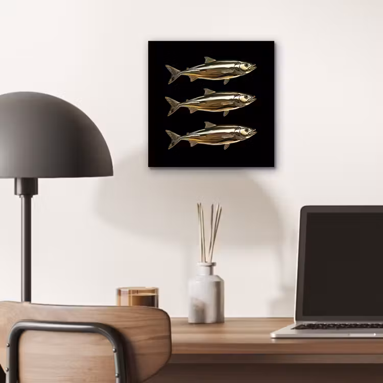 Vissen - Goud - Zwart aluminium wit klein -sfeer5