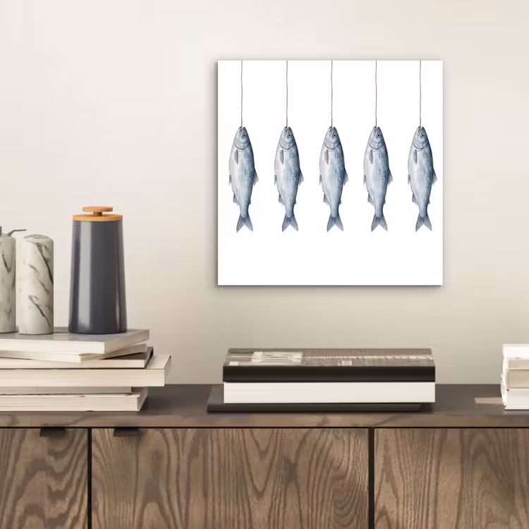 Vissen - Illustratie - Delfts - Blauw aluminium wit klein -sfeer1