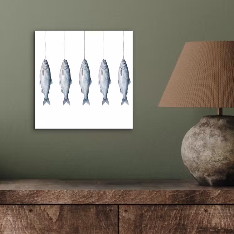 Vissen - Illustratie - Delfts - Blauw aluminium wit klein -sfeer2