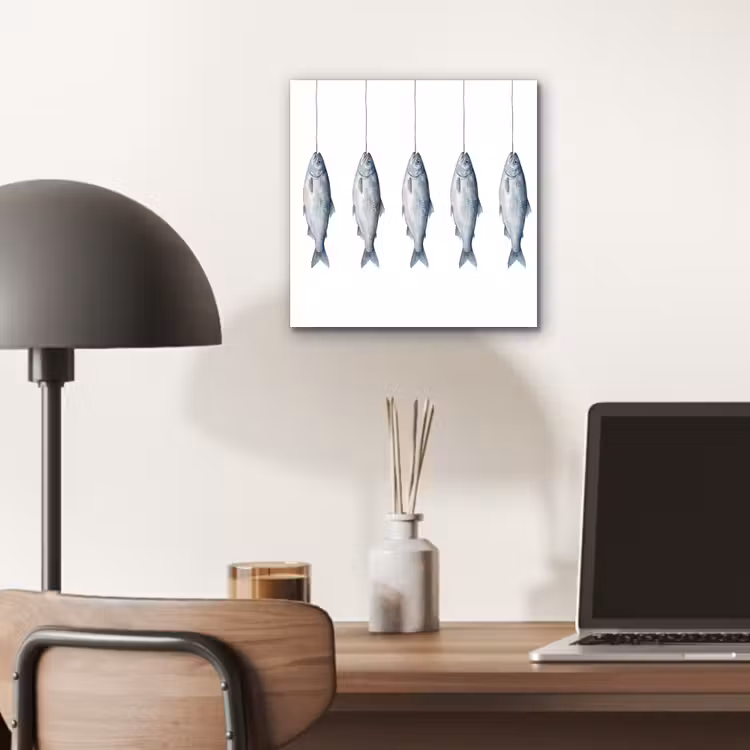 Vissen - Illustratie - Delfts - Blauw aluminium wit klein -sfeer5
