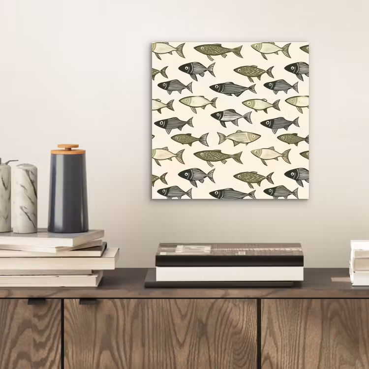 Vissen - Klassiek - Groen aluminium wit klein 46 -sfeer1
