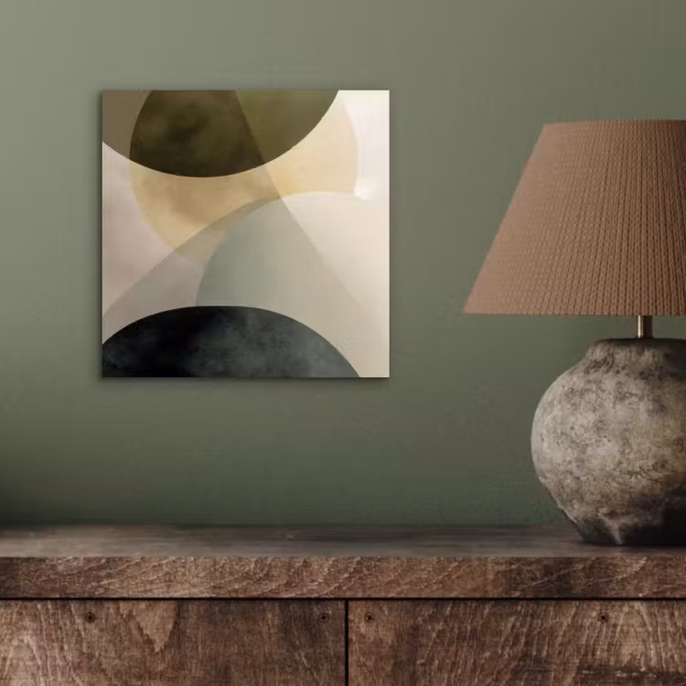 Vlakken - Abstract - Beige - Cirkels aluminium wit klein -sfeer2
