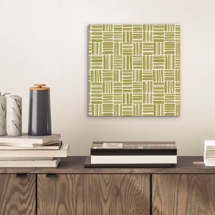 Vlecht - Patroon - Groen aluminium wit klein 46 -sfeer1