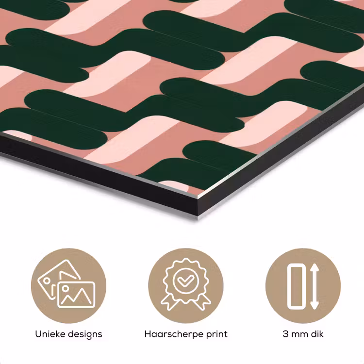 Vlechtpatroon - Groen - Roze - Geometrisch aluminium wit klein 46 -closeup_NL