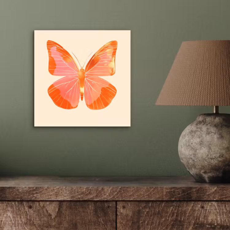Vlinder - Minimalistisch - Roze aluminium wit klein -sfeer2