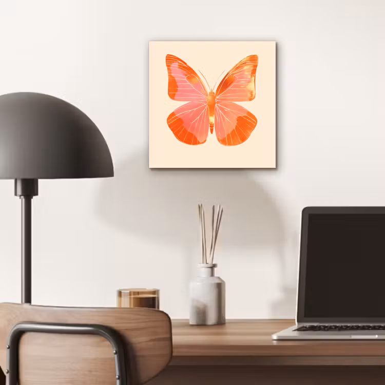 Vlinder - Minimalistisch - Roze aluminium wit klein -sfeer5