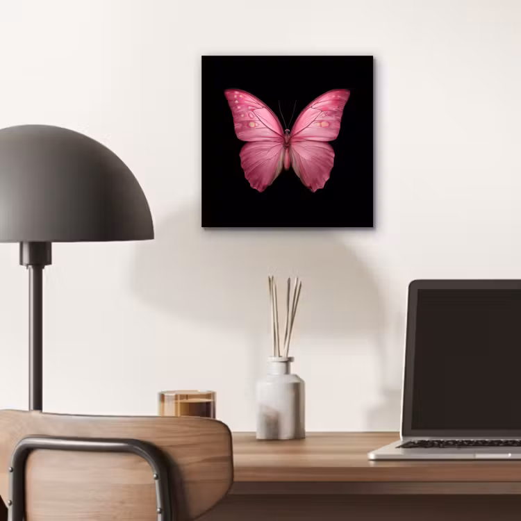 Vlinder - roze - Elegant aluminium wit klein -sfeer5