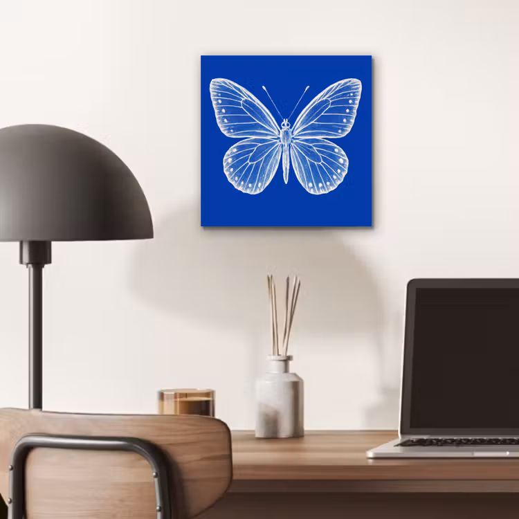 Vlinder - Wit - Getekend - Stippen aluminium wit klein -sfeer5
