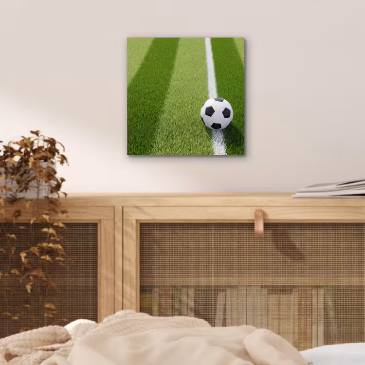 Voetbal - Grasveld - Sport - Groen aluminium wit klein -sfeer3