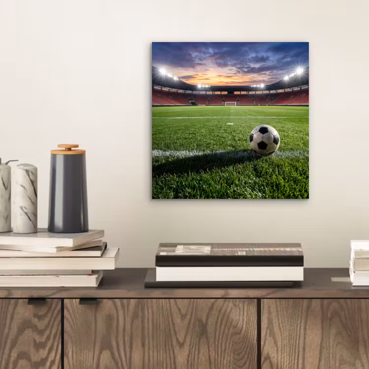 Voetbal - Stadion - Sport - Groen aluminium wit klein -sfeer1