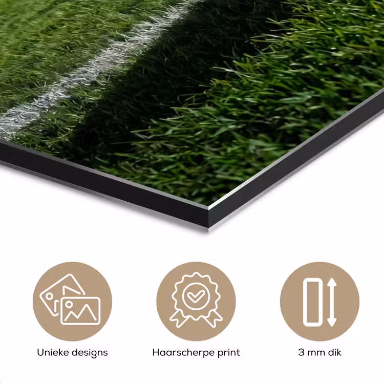 Voetbal - Stadion - Sport - Groen aluminium wit klein -closeup_NL