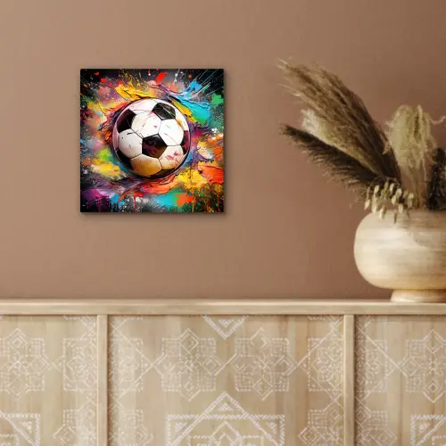 Voetbal - Verf - Kleuren - Zwart - Wit aluminium wit klein -sfeer4