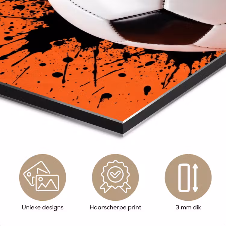 Voetbal - Verf - Sport - Oranje aluminium wit klein -closeup_NL
