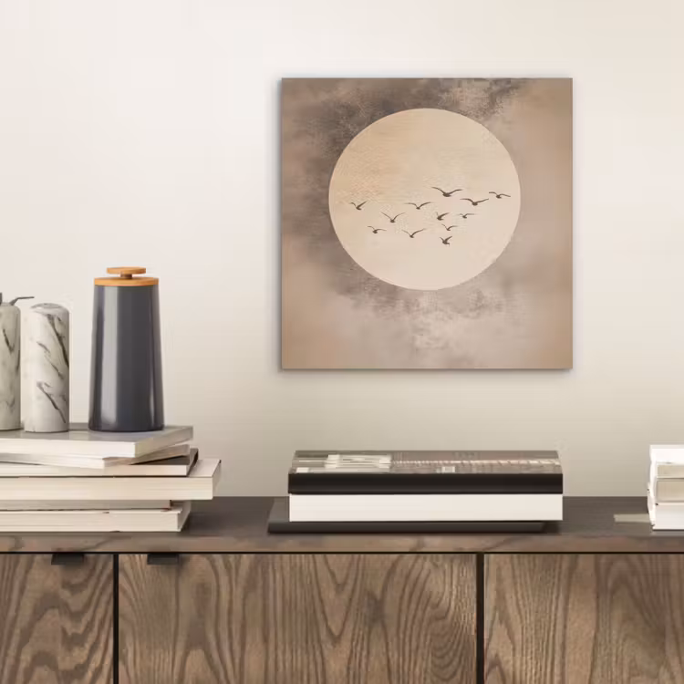 Vogel - Beige - Japandi aluminium wit klein -sfeer1