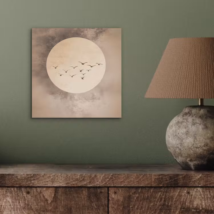 Vogel - Beige - Japandi aluminium wit klein -sfeer2