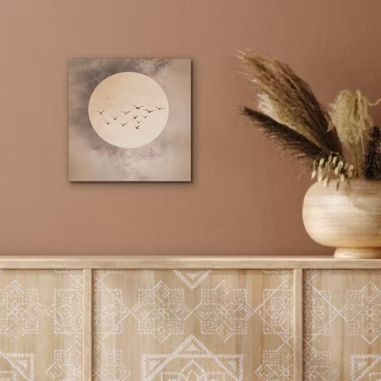 Vogel - Beige - Japandi aluminium wit klein -sfeer4
