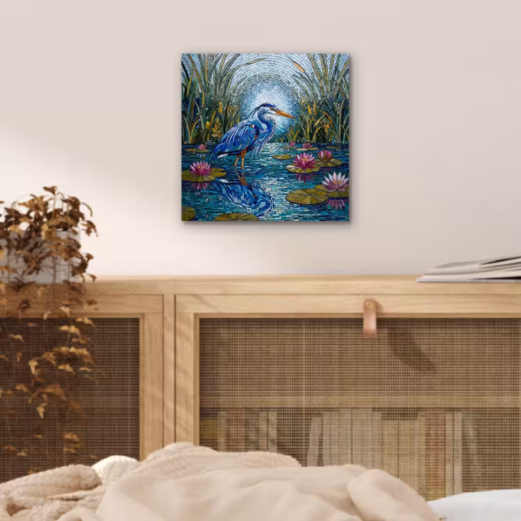 Vogel - Water - Natuur - Abstract - Blauw aluminium wit klein -sfeer3