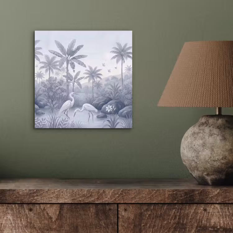 Vogel - Water - Tropisch - Natuur - Blauw aluminium wit klein -sfeer2