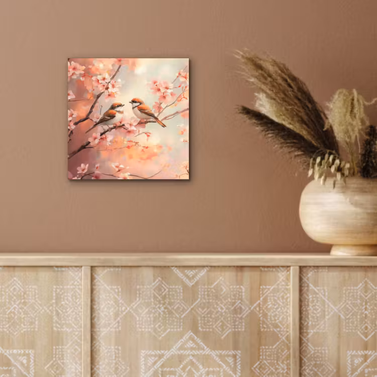 Vogels - Romantic - Bloesemtak aluminium wit klein -sfeer4