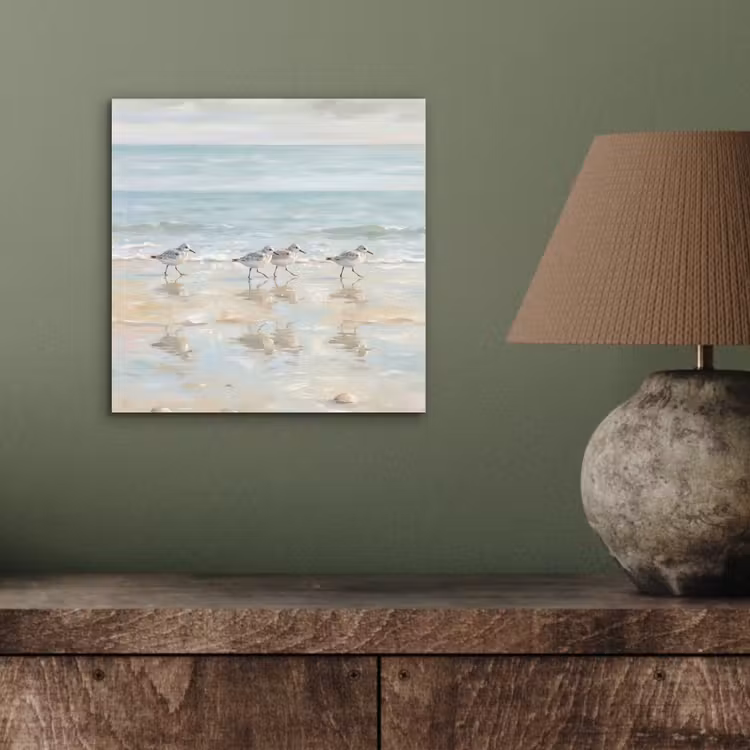 Vogels - Strand - Zee aluminium wit klein -sfeer2