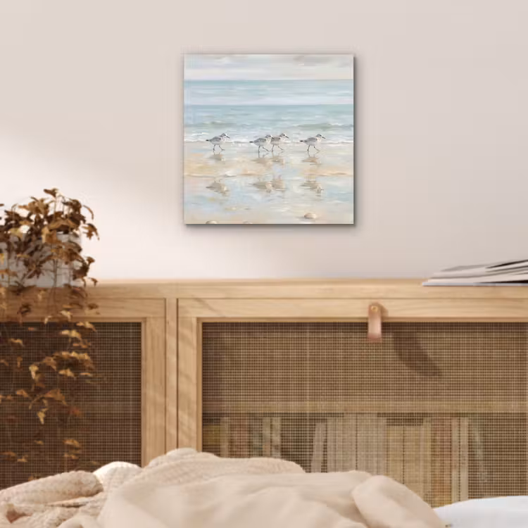 Vogels - Strand - Zee aluminium wit klein -sfeer3