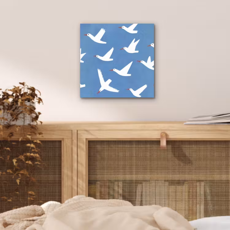 Vogels - Wit - Patroon aluminium wit klein -sfeer3