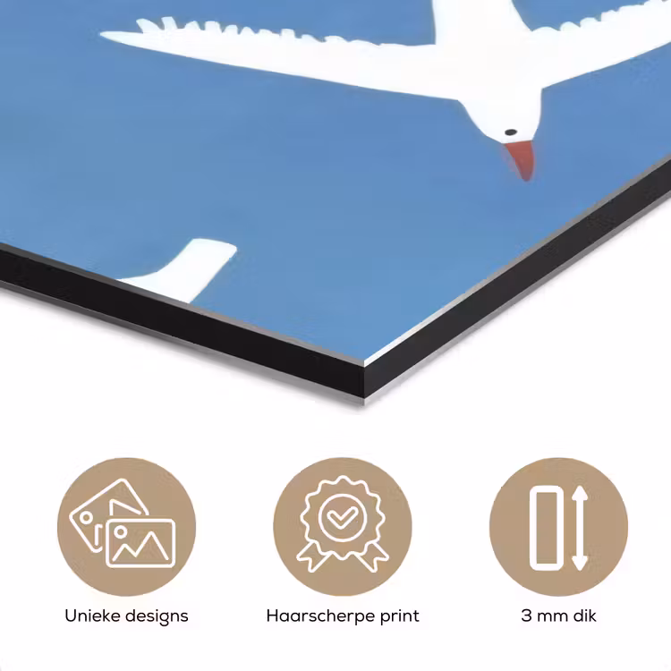 Vogels - Wit - Patroon aluminium wit klein -closeup_NL