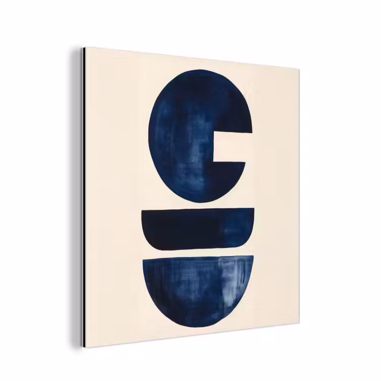 Vormen - Blauw - Abstract aluminium wit klein -3d