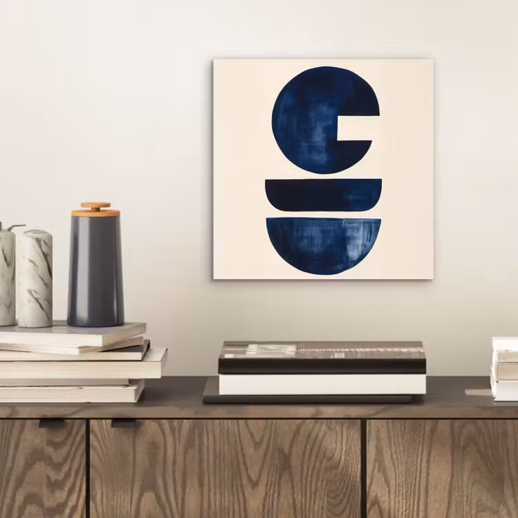 Vormen - Blauw - Abstract aluminium wit klein -sfeer1