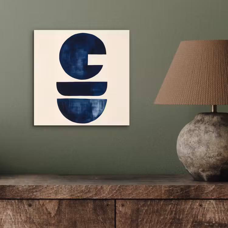 Vormen - Blauw - Abstract aluminium wit klein -sfeer2