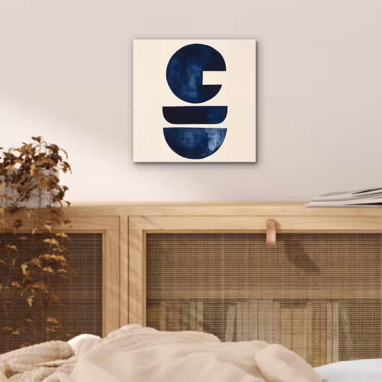 Vormen - Blauw - Abstract aluminium wit klein -sfeer3