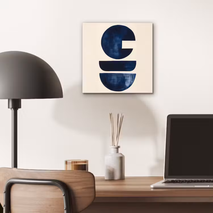 Vormen - Blauw - Abstract aluminium wit klein -sfeer5